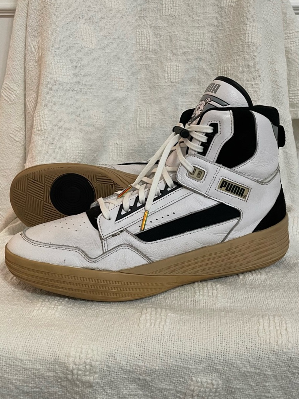 Puma x Rhude x Kuzma Mid White/Black Clyde All-Pro Sneaker